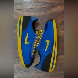 Vibrant Blue and Yellow Nike Cortez